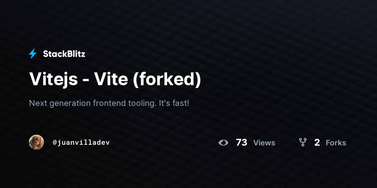 Vitejs - Vite (forked) - StackBlitz