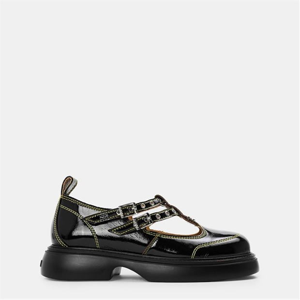 GANNI: GANNI Women's Jane Leather Mary Janes