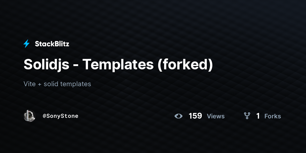 Solidjs - Templates (forked) - StackBlitz