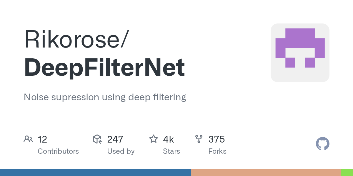 GitHub - Rikorose/DeepFilterNet: Noise supression using deep filtering