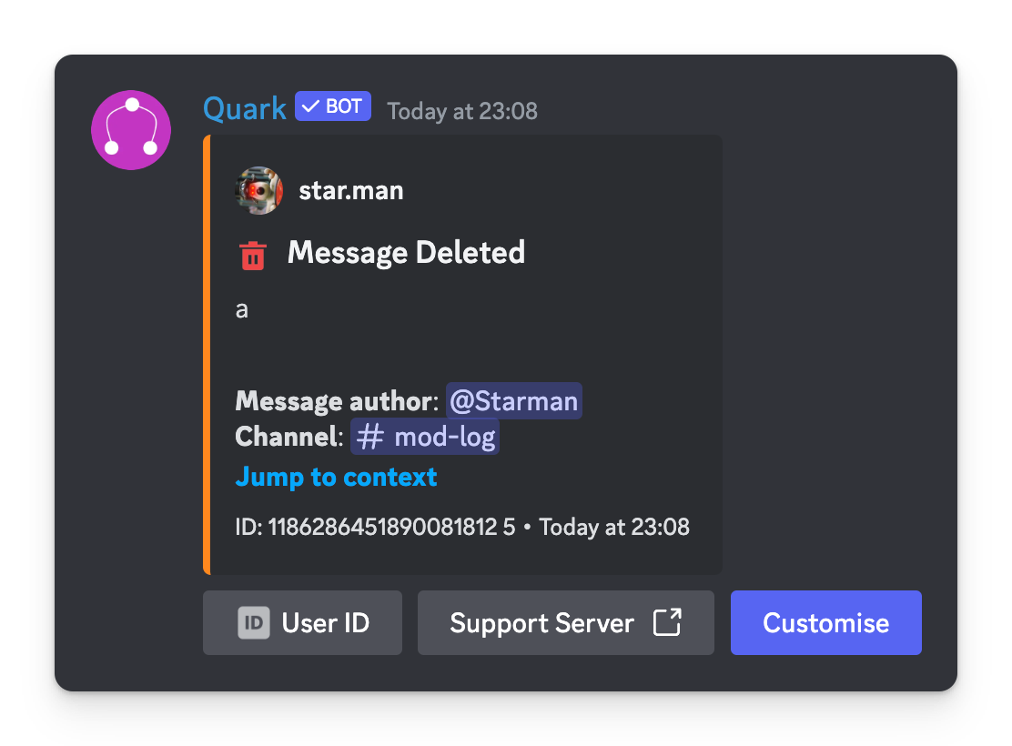Message delete logger