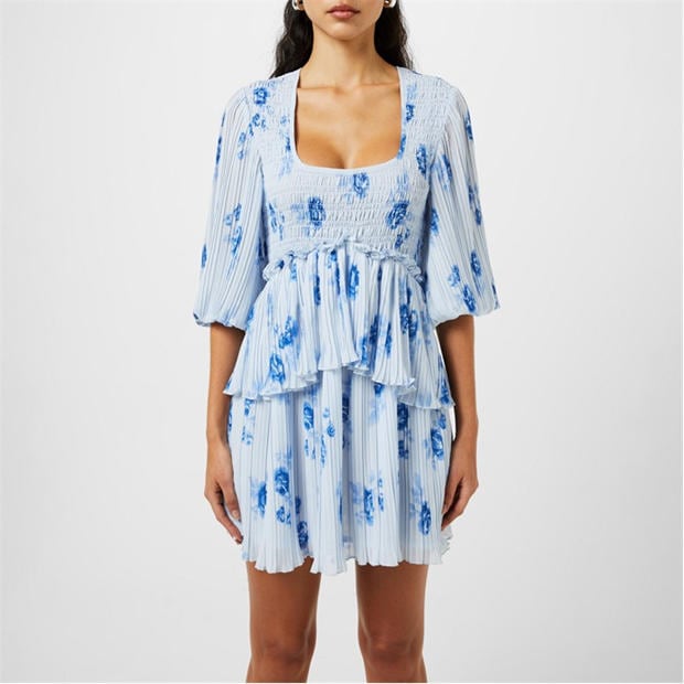 GANNI: GANNI Women's Structured Smocked Lightweight Smock Dress