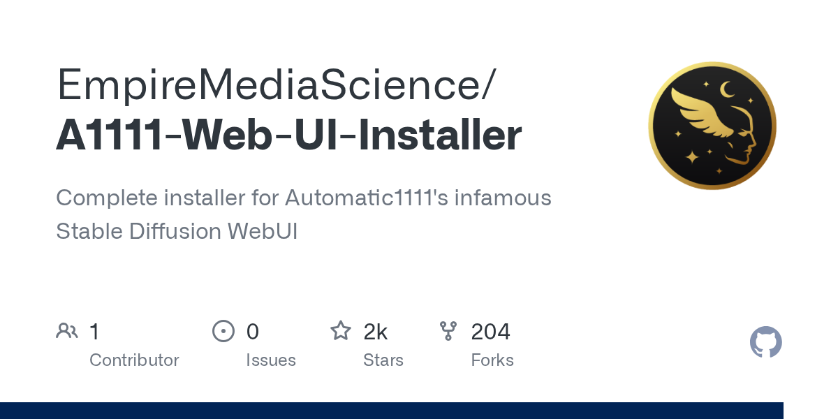 GitHub - EmpireMediaScience/A1111-Web-UI-Installer: Complete instal...