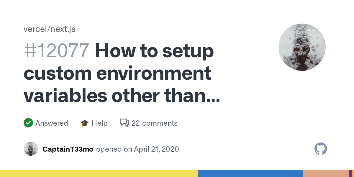 How to setup custom environment variables other than development an...