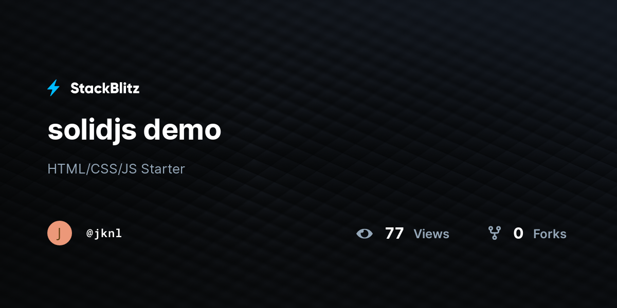 Static Starter - StackBlitz