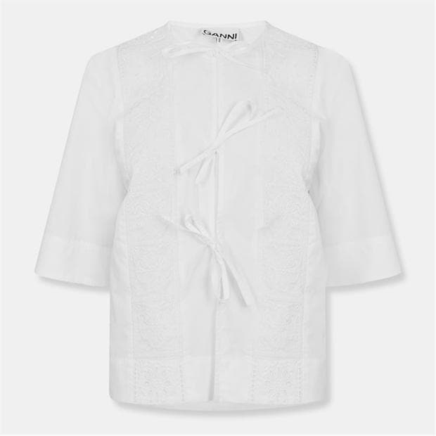 GANNI: GANNI Women's Anglaise Short Sleeve Blouse