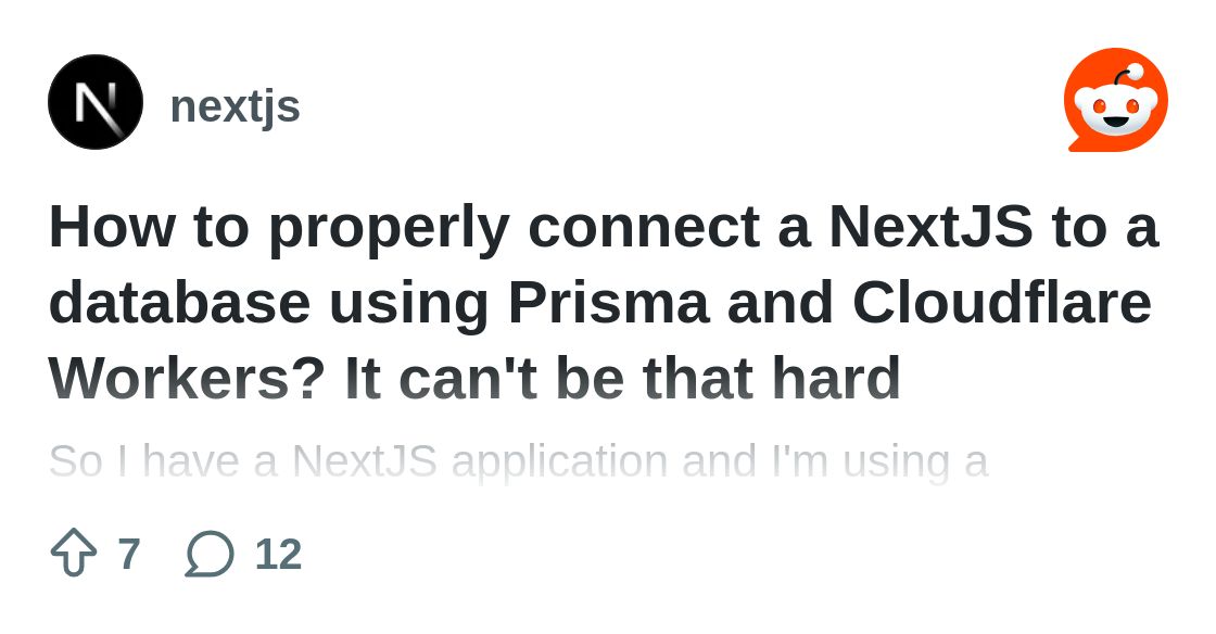 From the nextjs community on Reddit: How to properly connect a Next...