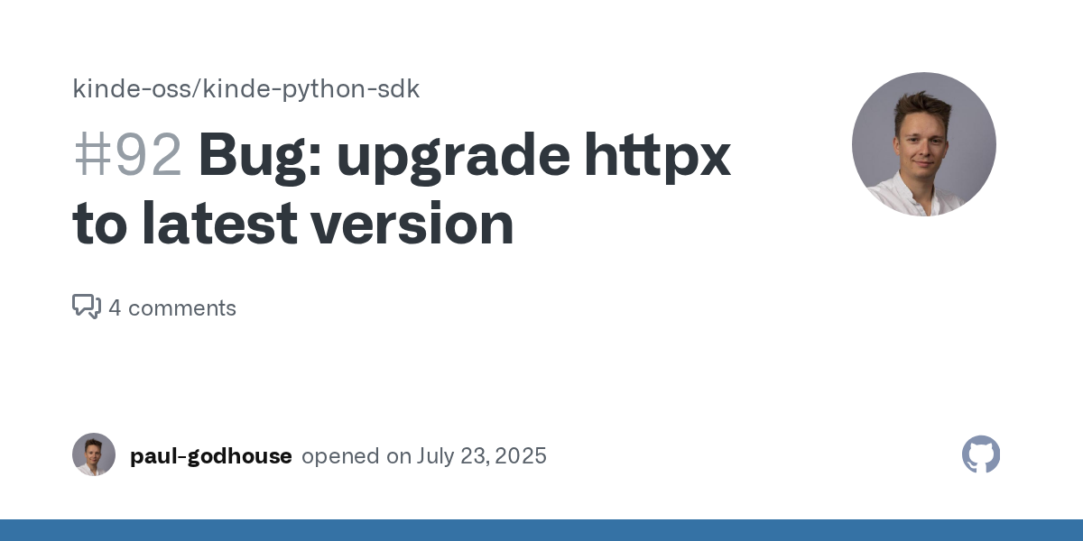 Bug: upgrade httpx to latest version · Issue #92 · kinde-oss/kind...
