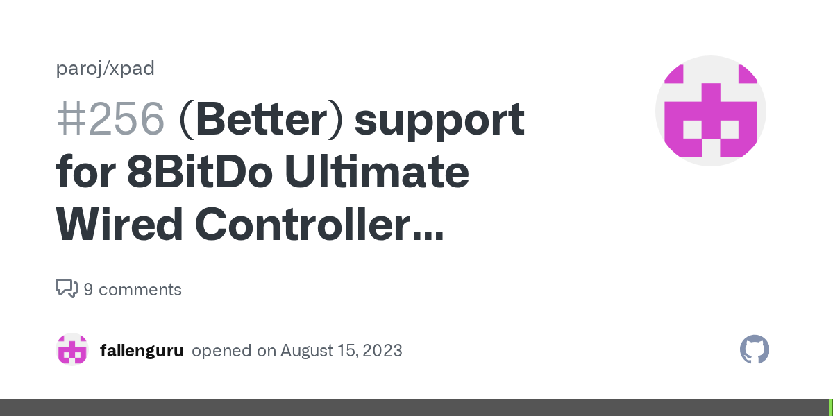 (Better) support for 8BitDo Ultimate Wired Controller [PC/Switch] ·...