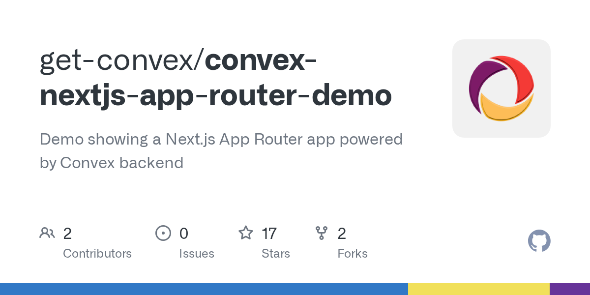 GitHub - get-convex/convex-nextjs-app-router-demo: Demo showing a N...