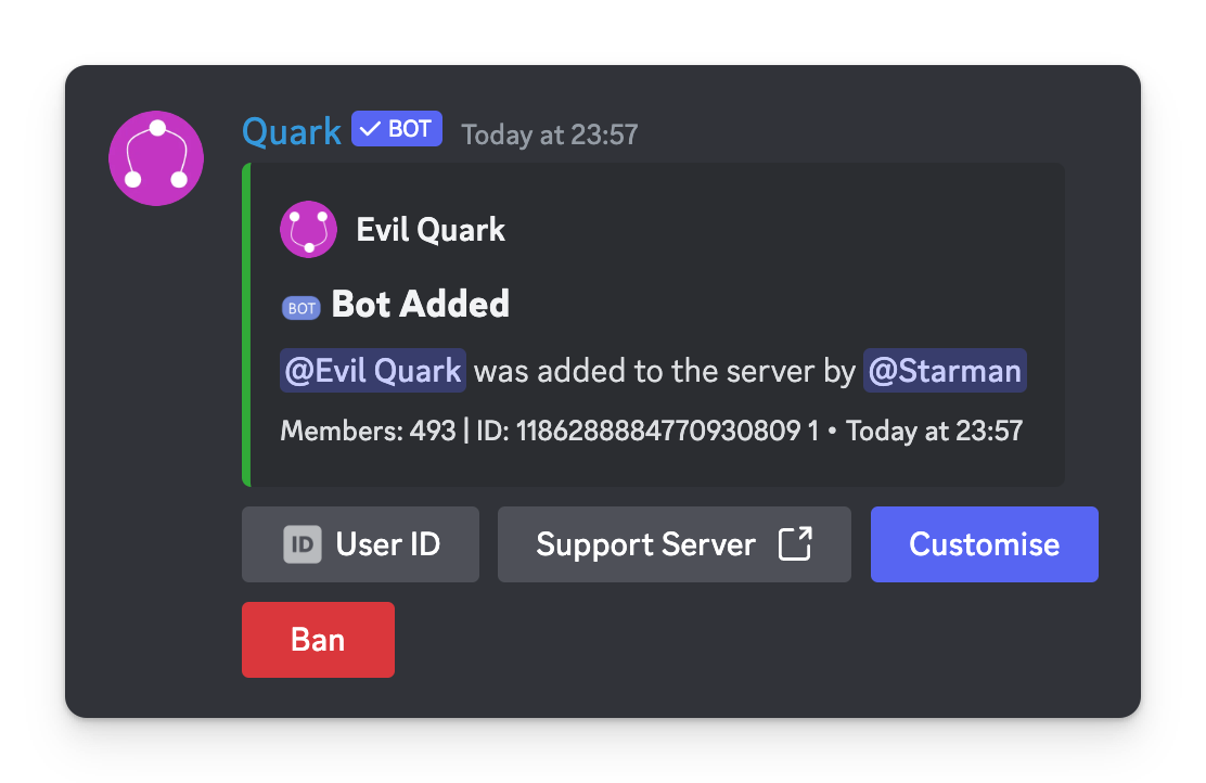 Bot added logging