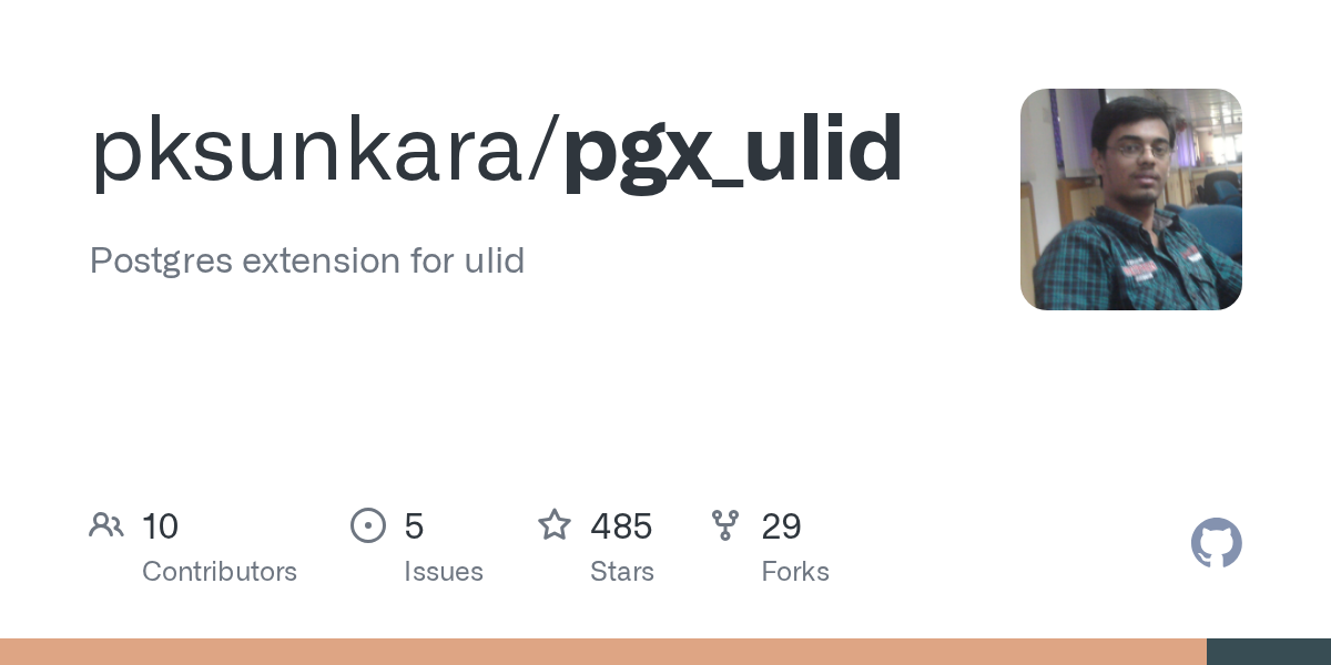 GitHub - pksunkara/pgx_ulid: Postgres extension for ulid