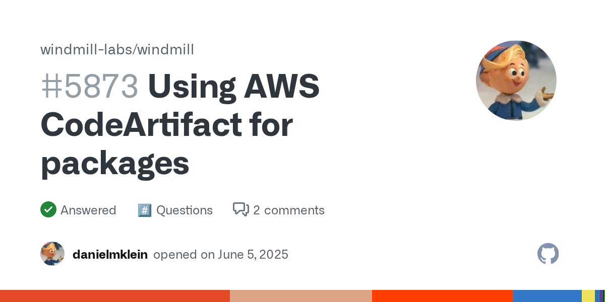 Using AWS CodeArtifact for packages · windmill-labs windmill · Di...