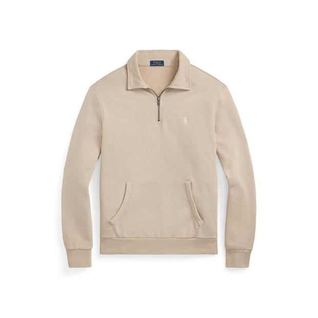 Polo Ralph Lauren: Polo Ralph Lauren Loopback Terry Cotton Quarter Zip Sweater