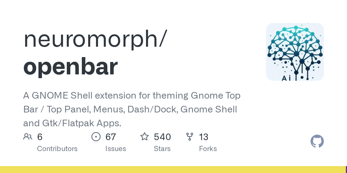 GitHub - neuromorph/openbar: A GNOME Shell extension for customizin...