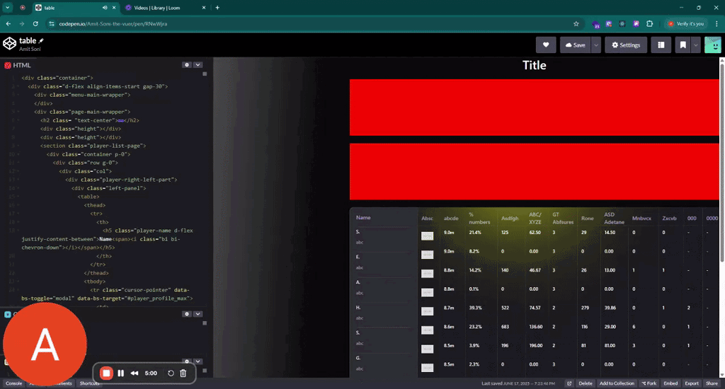 table - 17 June 2025
