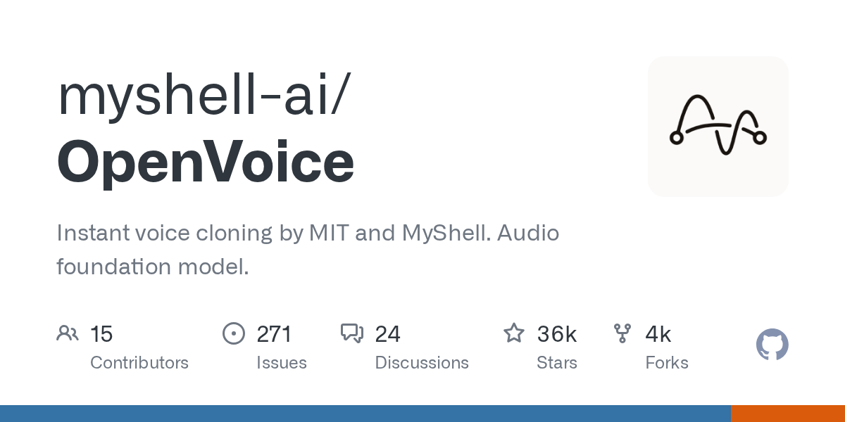 GitHub - myshell-ai/OpenVoice: Instant voice cloning by MyShell.