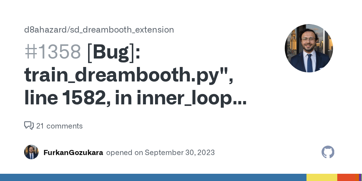 [Bug]: train_dreambooth.py", line 1582, in inner_loop not enough va...