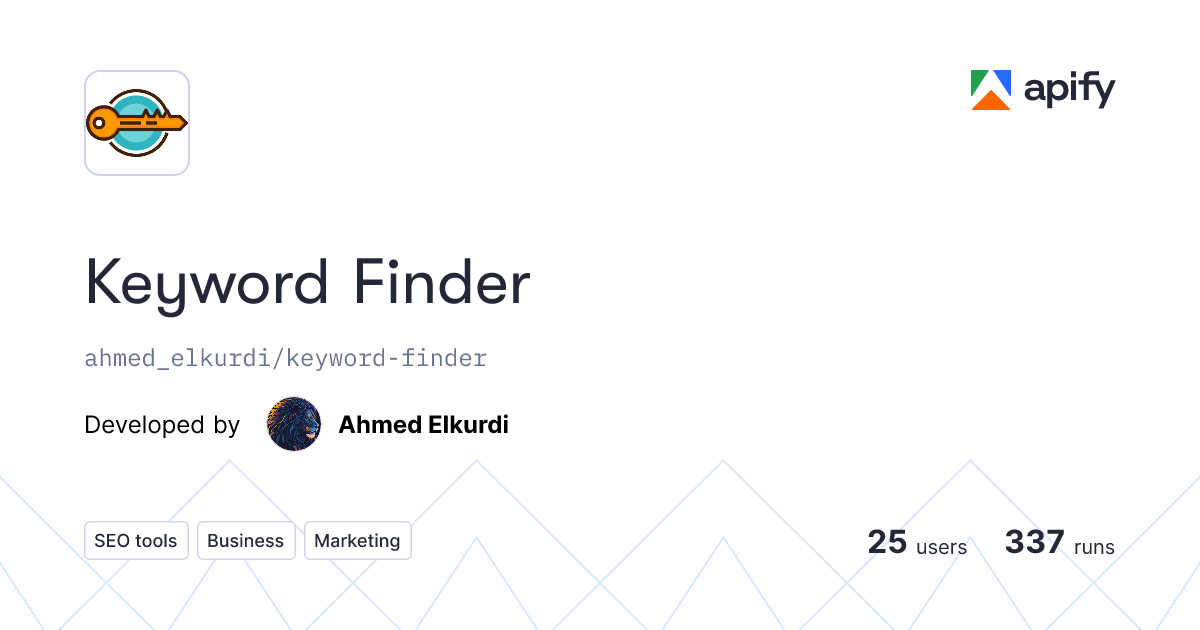 Keyword Finder · Apify