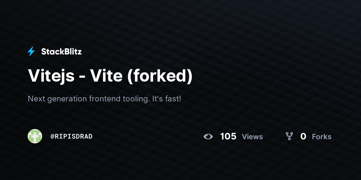 Vitejs - Vite (forked) - StackBlitz