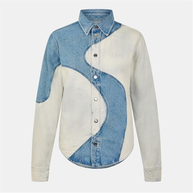 Off White: Off White Men's Blck Dnm Long Sleeve Denim Shirt