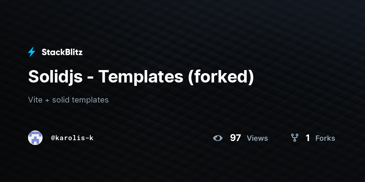 Solidjs - Templates (forked) - StackBlitz