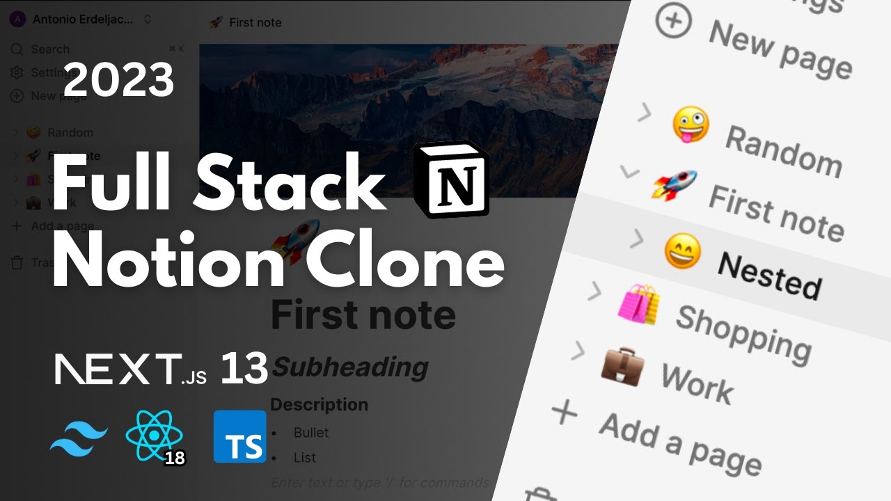 Fullstack Notion Clone: Next.js 13, React, Convex, Tailwind | Full...