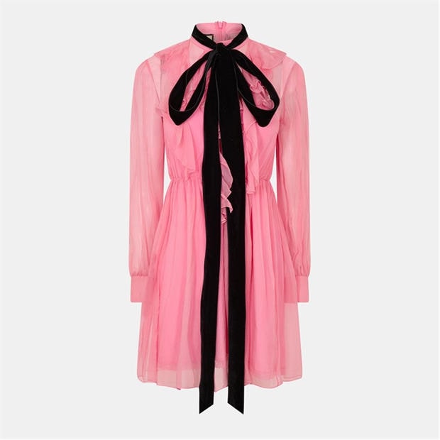 GUCCI: GUCCI Women's Ruched Chiffon Mini Dress