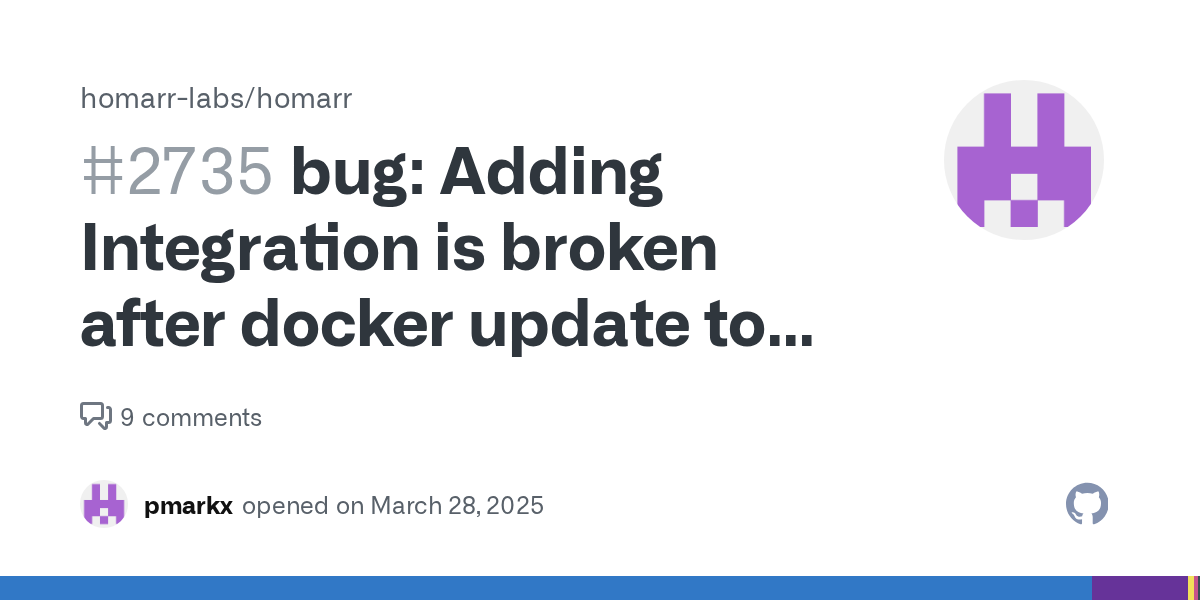 bug: Adding Integration is broken after docker update to v1.13.0 ·...