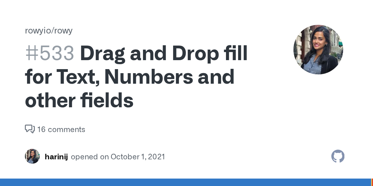 Drag and Drop fill for Text, Numbers and other fields  · Issue #533...