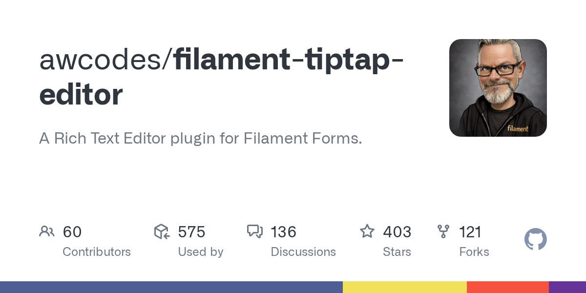 GitHub - awcodes/filament-tiptap-editor: A Rich Text Editor plugin ...