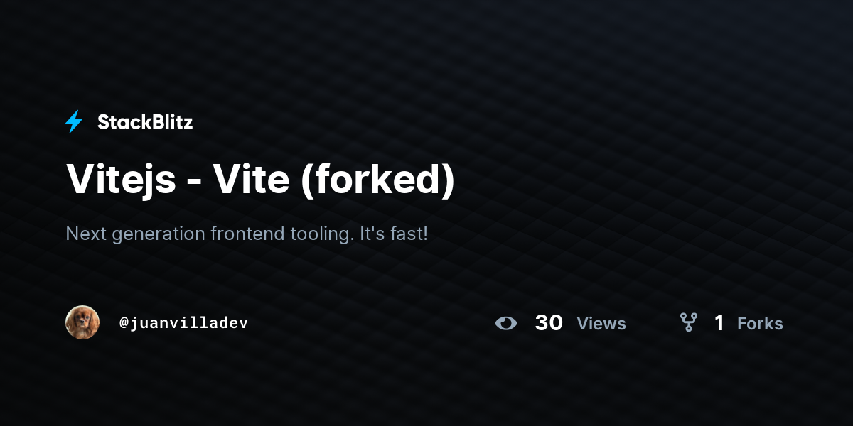 Vitejs - Vite (forked) - StackBlitz