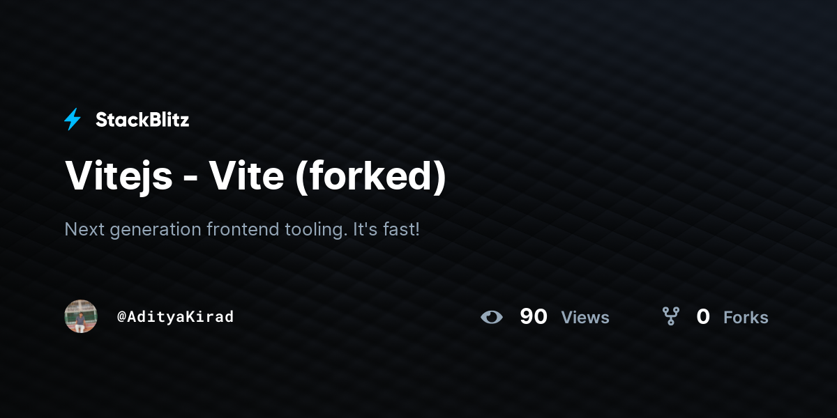 Vitejs - Vite (forked) - StackBlitz