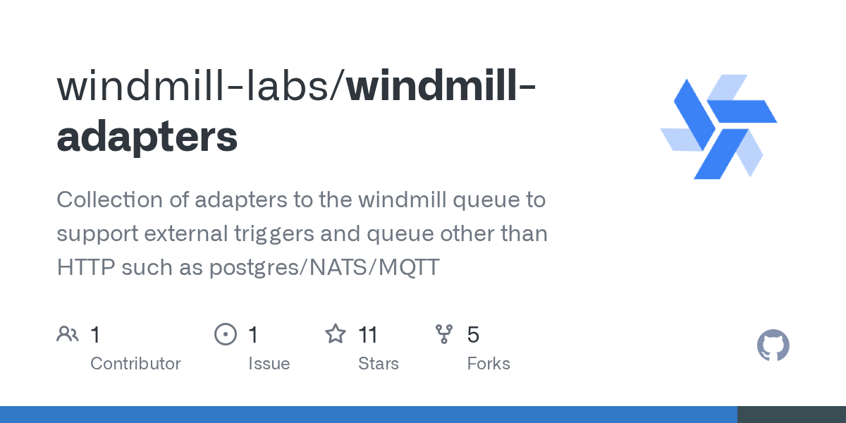 GitHub - windmill-labs/windmill-adapters: Collection of adapters to...