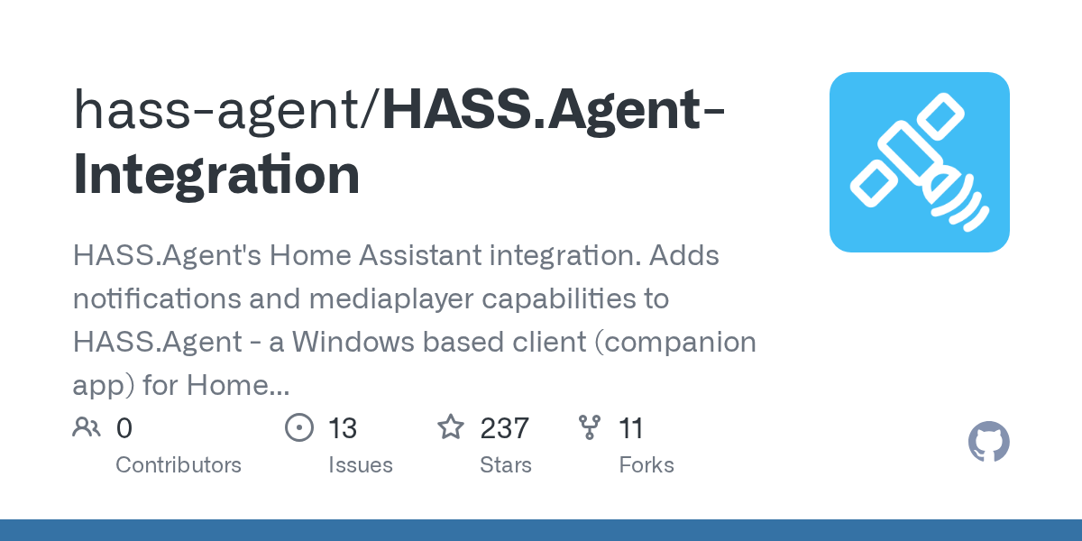 GitHub - hass-agent/HASS.Agent-Integration: HASS.Agent's Home Assis...
