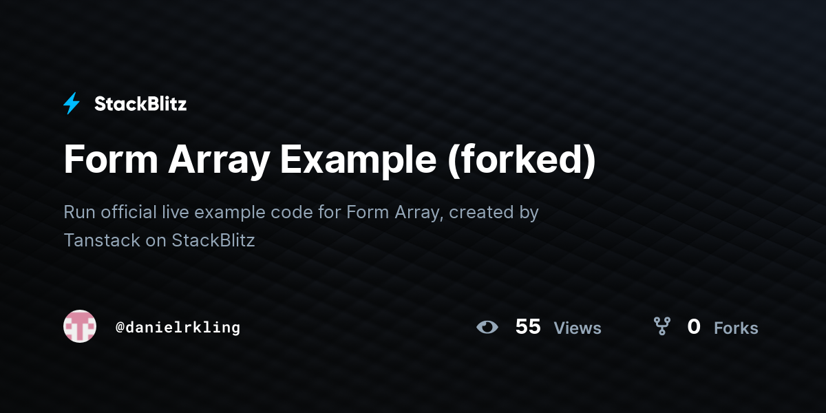 Form Array Example (forked) - StackBlitz