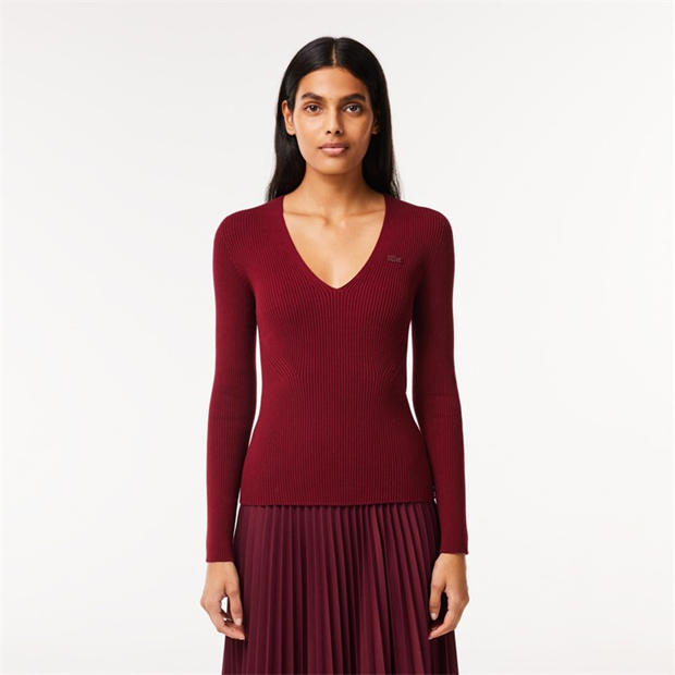 Lacoste: Lacoste Women's Seamless Ribbed Crew Neck Jumper