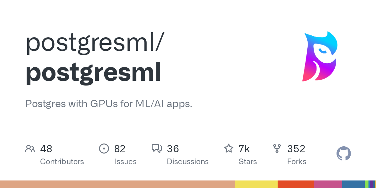 GitHub - postgresml/postgresml: The GPU-powered AI application data...