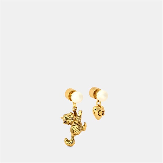 Coach: Coach COACH CAT PEARL STUD EARRINGS