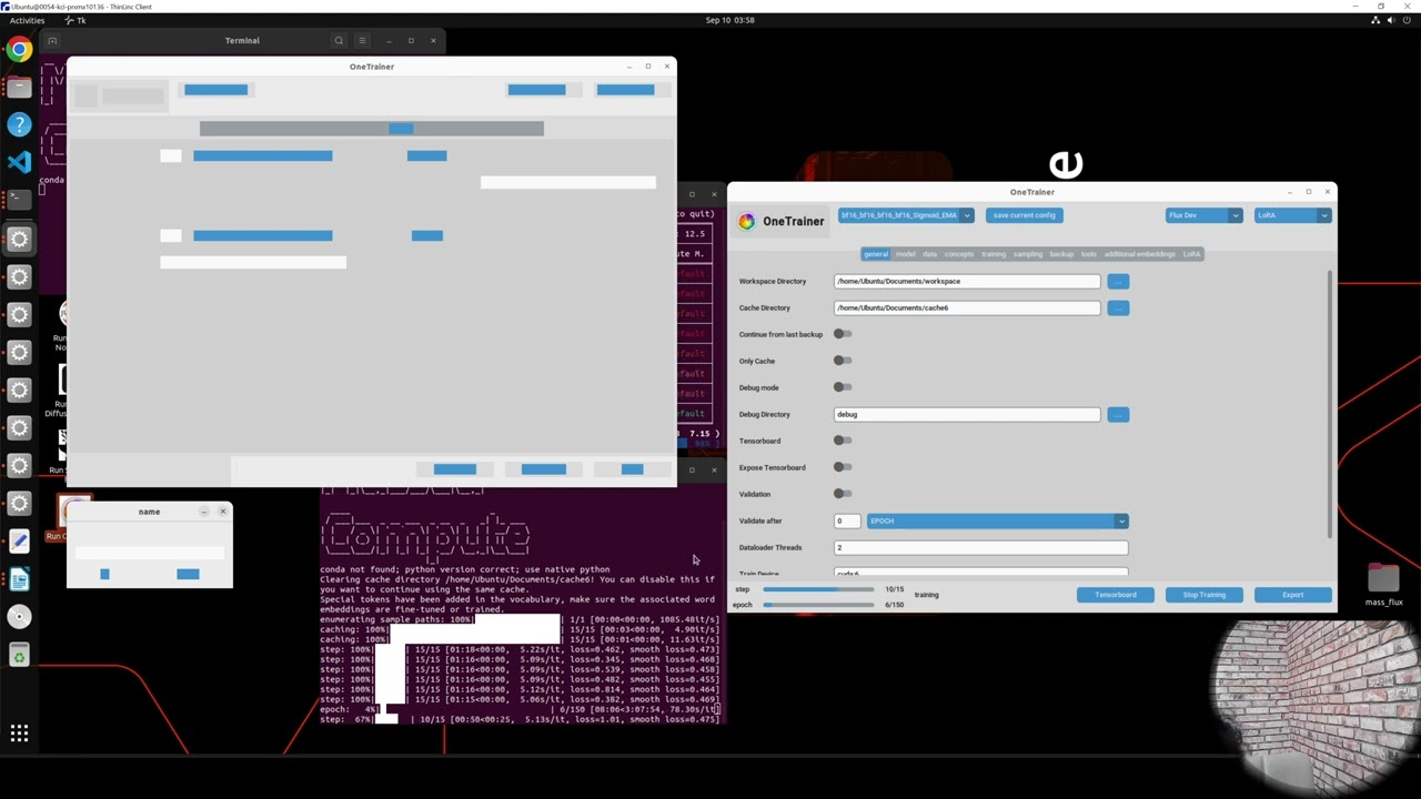 Interface is freezes on ubuntu OneTrainer