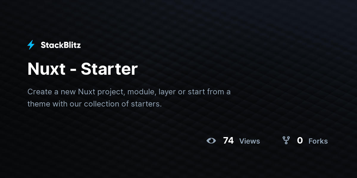 Nuxt - Starter - StackBlitz