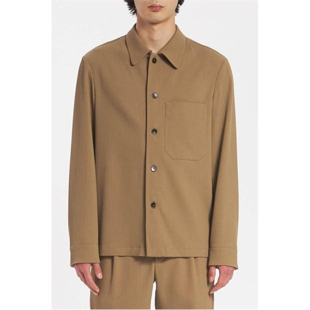 BARENA: BARENA Men's Cedrone Wool Long Sleeve Overshirt