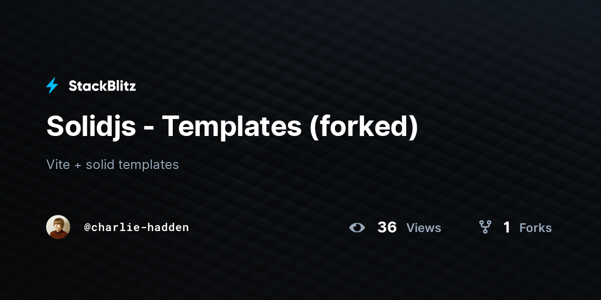 Solidjs - Templates (forked) - StackBlitz
