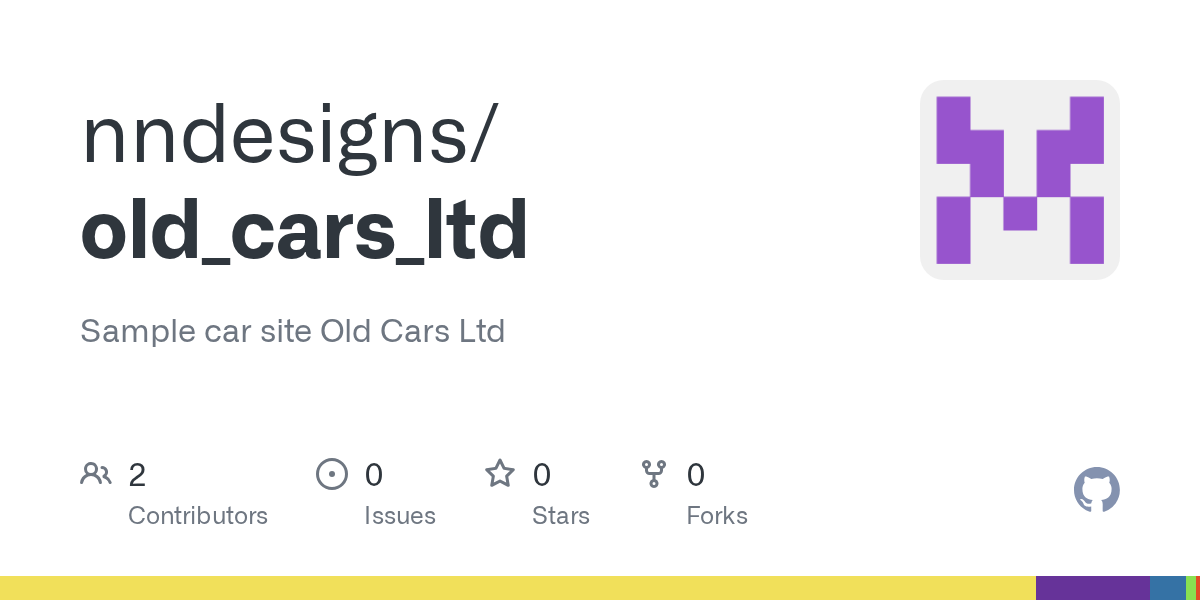 GitHub - nndesigns/old_cars_ltd: Sample car site Old Cars Ltd