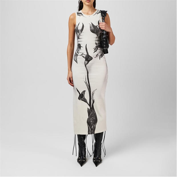 JEAN PAUL GAULTIER: JEAN PAUL GAULTIER Floral-Print Tank Dress