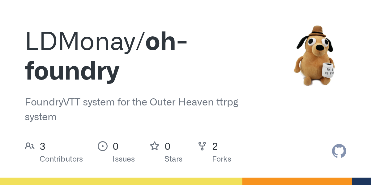 GitHub - LDMonay/oh-foundry: FoundryVTT system for the Outer Heaven...
