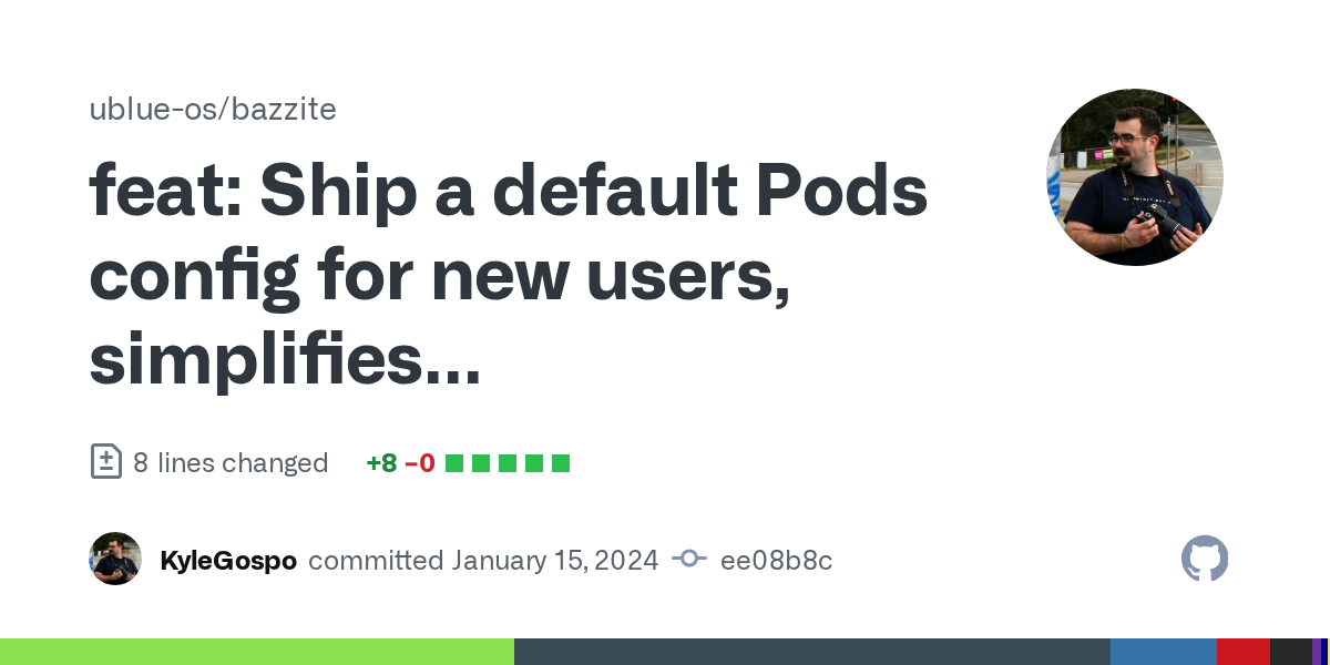 feat: Ship a default Pods config for new users, simplifies setup fo...
