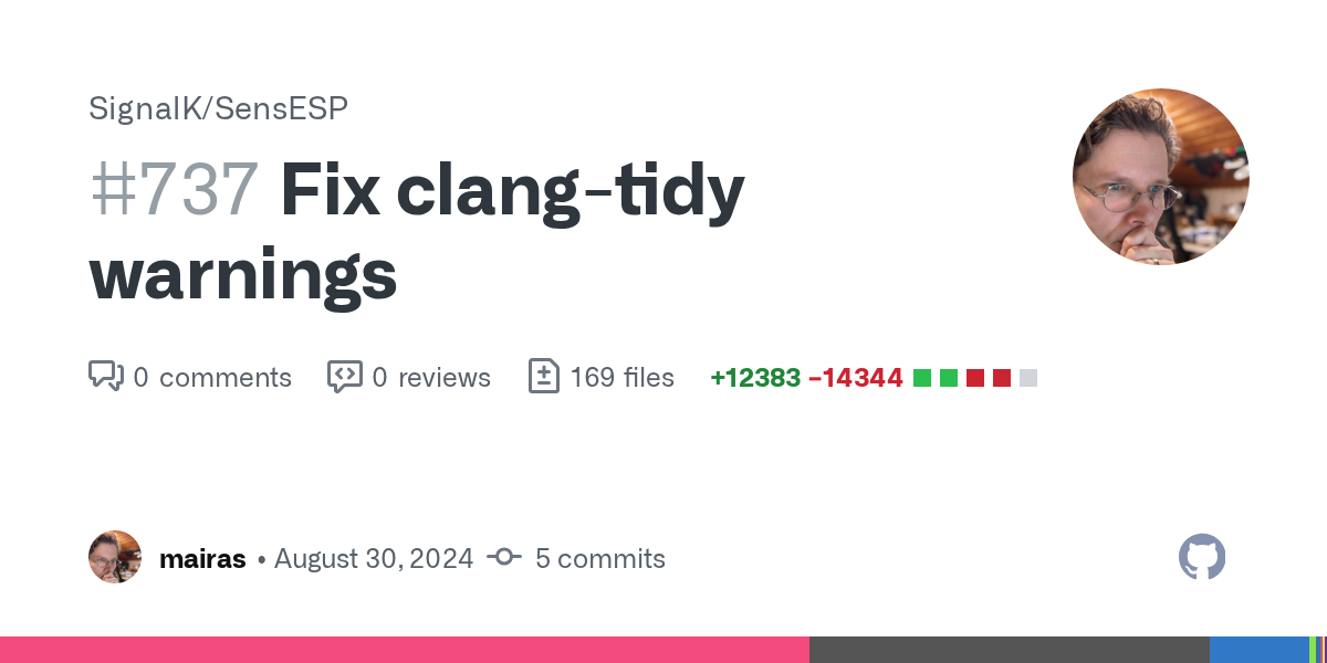 Fix clang-tidy warnings by mairas · Pull Request #737 · SignalK/Sen...