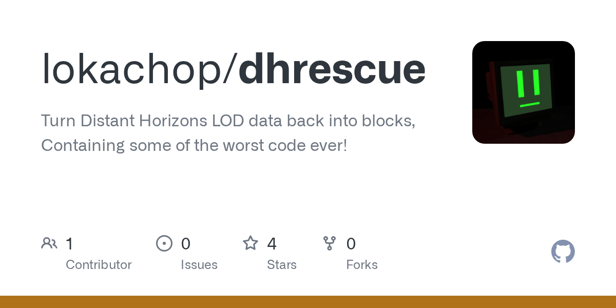 GitHub - lokachop/dhrescue: Turn Distant Horizons LOD data back int...