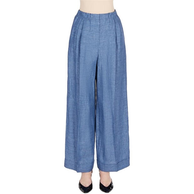 EMPORIO ARMANI: EMPORIO ARMANI Women's Linen Wide Leg Trousers